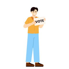 Democracy Character Activity 1 Man Holding Vote Sign