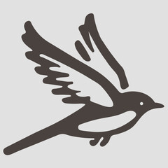 Silhouette vector illustration of a bird – simple and elegant bird shape design