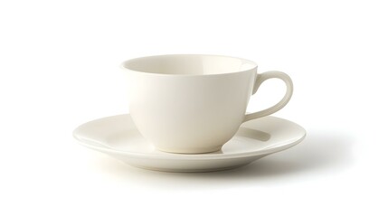 Obraz premium empty cup with plate isolated on white