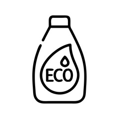 Eco-friendly detergent bottle icon with reusable concept and minimalistic design