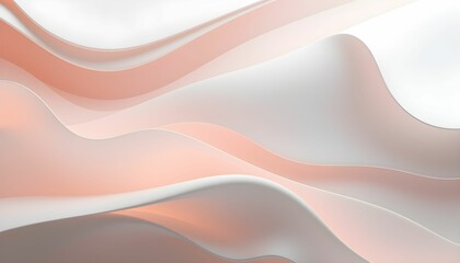 Abstract Waves of Peach and White: A Serene Visual Composition