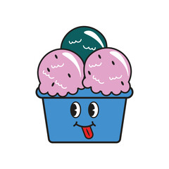 Retro Groovy Ice Cream