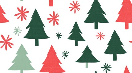 Obraz premium Colorful Christmas Tree Pattern for Holiday Decor and Design