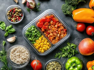 Healthy Meal Prep: Colorful Lunch Box.