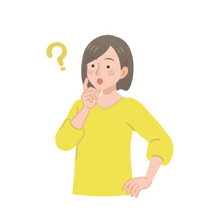 疑問に思う女性