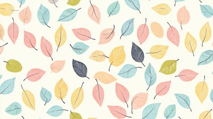 Colorful Leaf Pattern on Light Background for Creative Projects