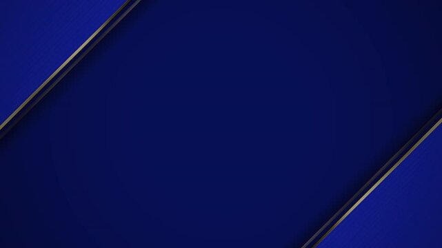 Abstract triangle shape royal blue and gold background video, looping animation