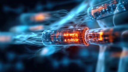 Exploring quantum technology innovations digital realm visual art futuristic environment abstract viewpoint energy and connectivity