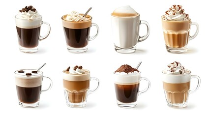 Collection of different types of coffee