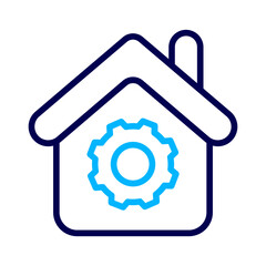House Settings Outline Color icon