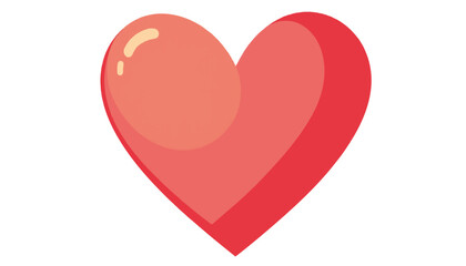 Red heart illustration on white background