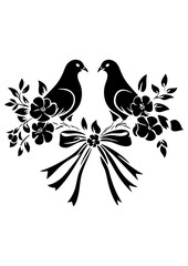 Art Nouveau dove Graphic Accents, vector illustration, vintage elements	
