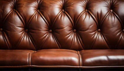 Obraz premium a detailed shot of a brown leather sofa