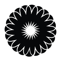 The black color mandala with white color background vector design. 