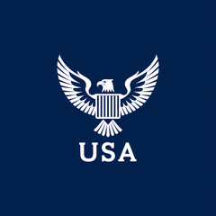Obraz premium USA Eagle Logo Blue Background
