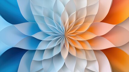 Colorful abstract floral design with layered petals.