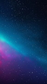 Starry night sky with glowing aurora borealis, cosmic nebula and deep space background, vibrant gradient colors with sparkling stars