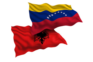 Fototapeta premium Vietnam and Albania Friendship Flags Diplomatic Relations of Two countries, Sports competition