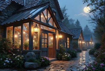 old house in the night