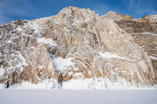 The landscape at Uzury bay the Eastern shore of Olkhon Island in Siberia, Russia.