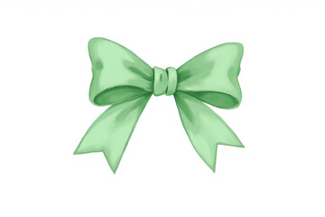 drawing of a green bow on a white background