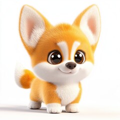 Obraz premium A cartoon illustration of a cute and adorable small dog