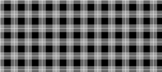 Black and white plaid fabric texture background
