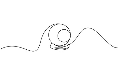 Obraz premium One continuous line drawing of Crystal ball. Mafic glass globe for concept predict fortune teller in simple linear style, Magic Crystal Ball Line Icon Editable Stroke