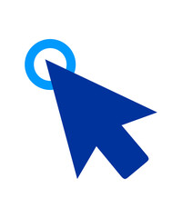 Mouse pointer icon filled with two tone