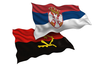 Fototapeta premium Serbia and Angola Friendship Flags Diplomatic Relations of Two countries, Sports competition