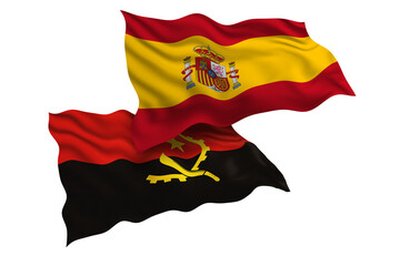 Spain  and Angola Friendship Flags Diplomatic Relations of Two countries, Sports competition