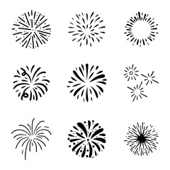 Outline sketch of star explosion. Vector sunshine frame. Starburst Explosion. Hand drawn boom.
