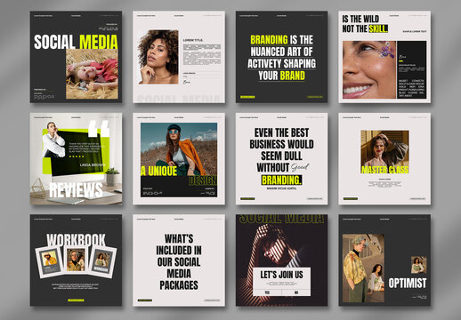 Social Media Post Template Layout