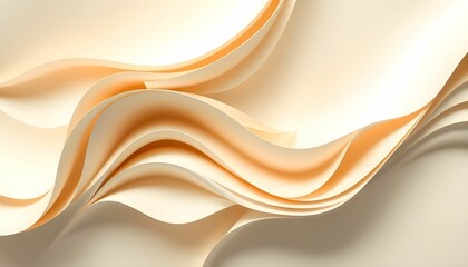 Abstract Beige Wave Paper Design: Elegant Curves and Layers