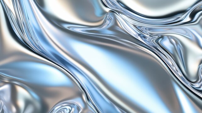 A metallic gradient abstract background. Featuring smooth, reflective transitions between cool metallic hues