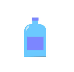 the bottle is blue on a white background,