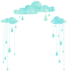 梅雨、雨、雲、水色、黄色