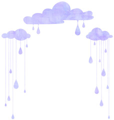 梅雨、雨、雲、紫、水色