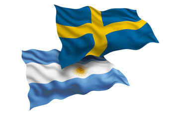 Sweden and Argentina Friendship Flags Diplomatic Relations of Two countries, Sports competition