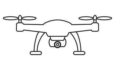 農業用ドローンの線画アイコン シンプルなイラスト