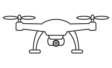 農業用ドローンの線画アイコン シンプルなイラスト
