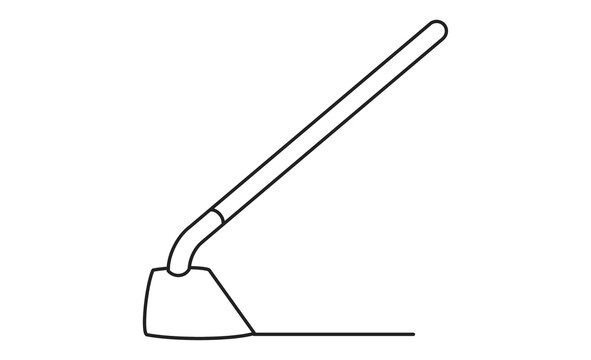 recommend clip art: 鍬の線画アイコン シンプルな農作業・園芸用具のイラスト
                    