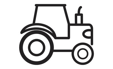 トラクターの線画アイコン 農業機械のシンプルなイラスト
