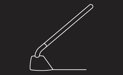 鍬の線画アイコン シンプルな農作業・園芸用具のイラスト
