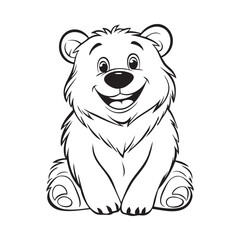 Cute teddy bear line art vector illustration style design
