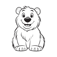 Cute teddy bear line art vector illustration style design
