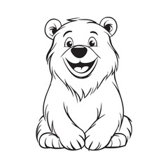 Cute teddy bear line art vector illustration style design