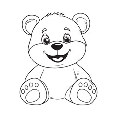 Cute teddy bear line art vector illustration style design