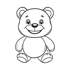 Cute teddy bear line art vector illustration style design