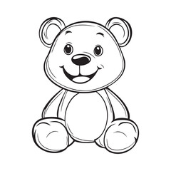 Cute teddy bear line art vector illustration style design